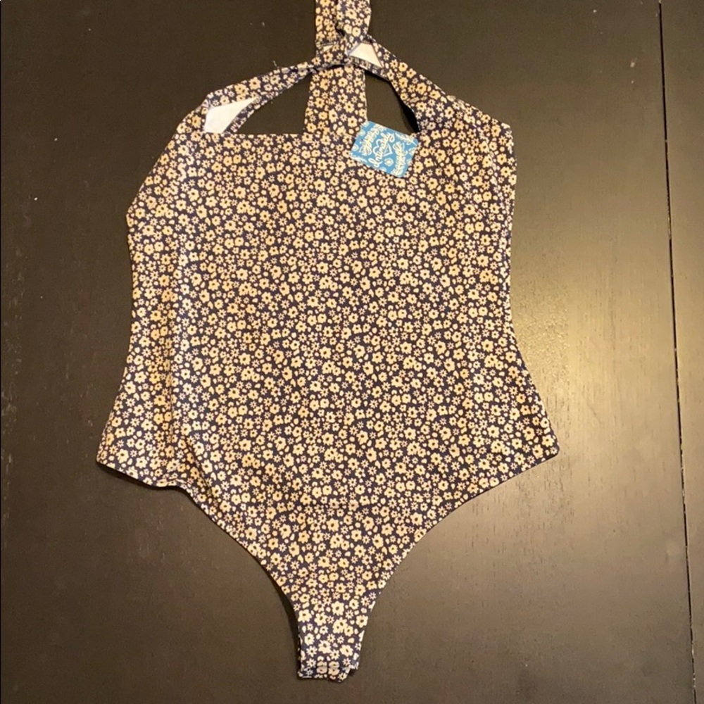 Free People NWT Talk Back Bodysuit Black Floral